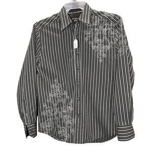 J. Campbell Los Angeles Men’s Long Sleeve Dress Shirt Size Large Embroidered
